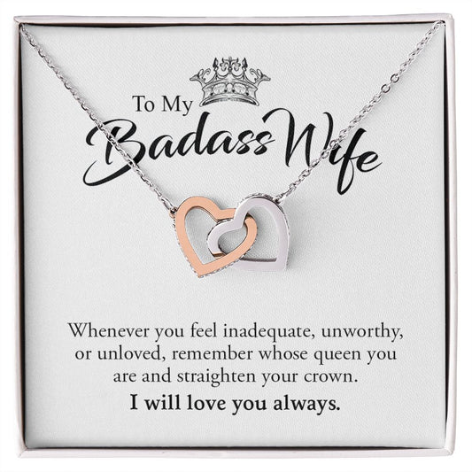My Badass Wife | My Queen - Interlocking Hearts Necklace
