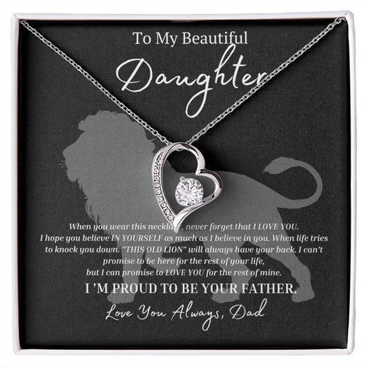 To My Beautiful Daughter | This old Lion | Forever Love Necklace