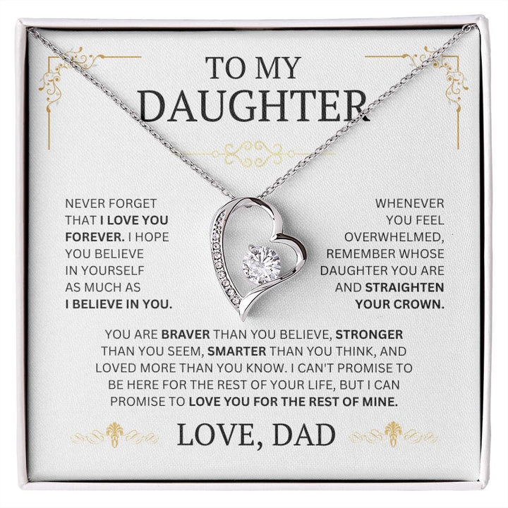 To My Daughter Never Forget How Much I Love You From Mom Forever Love  Pendant Necklace